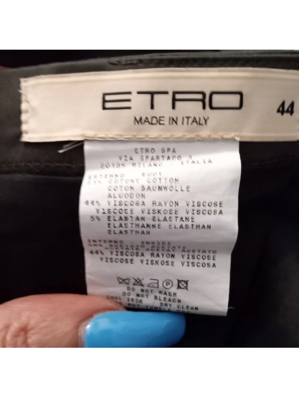 ETRO Made in Italy High-Waisted Pencil Midi Skirt Black Size 42 (US 6)